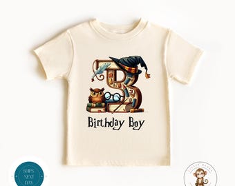 Wizard Themed Third Birthday Kids Tshirt | 3rd Birthday Boy Sweatshirt | Fantasy Birthday Party Shirt