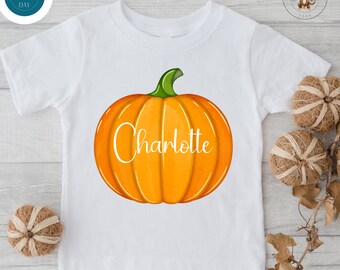 Fall Pumpkin Custom Name Tshirt | Halloween Kids Tshirt | Fall Personalized Name Baby Onesie®