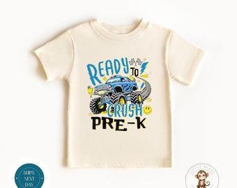 Ready to Crush Pre-K School Shirt | Boys First Day of Pre-K | Back to School Shirt | First Day School Photo Shirt