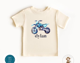 Dirt Bike Personalized Name Kids Tshirt | Custom Kids Tshirt | Motorcycle Custom Tshirt