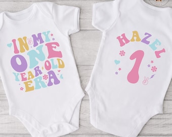 Personalized In My One Year Old Era Front Back Birthday Shirt | Name and Age on Back