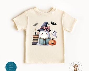Cute Ghost Reader Kids Tshirt Sweatshirt | Custom Bookish Halloween Baby Onesie®  | Custom Girly Fall Shirt