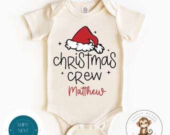 Christmas Crew Personalized Christmas Tree Onesie® | Custom Crew Kids Tshirt | Cute Baby Christmas Onesie® | Holiday Baby Gift