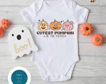 Cutest Pumpkin in the Patch Onesie® | Custom Kids Tshirt | Cute Baby Pumpkin Onesie®