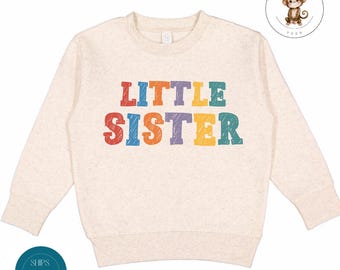 Little Sister Sweatshirt | Little Sister Girls Crayon Tshirt | Announcement Sister Baby Onesie®