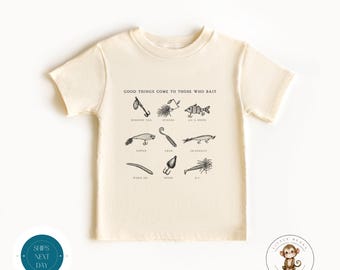 Good Things Come to Those Who Bait Kids Tshirt | Fishing Kids Shirt | Funny Cute New Baby Onesie® | Baby Shower Gift