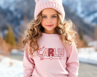 Personalized Kids Valentine Name Crewneck, Custom Valentine Kids Hoodie, Custom Valentine Name Sweater, Baby Valentine Onesie®