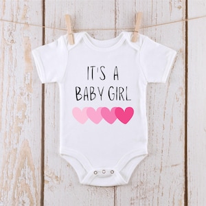 Its a Girl | Reveal Baby Onesie® | Kids Tshirt | Custom Baby Bodysuit | Announcement Onesie®