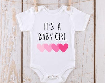 Its a Girl | Reveal Baby Onesie® | Kids Tshirt | Custom Baby Bodysuit | Announcement Onesie®