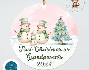 First Christmas As Grandparents Holiday Ornament | Special Keepsake Grandparents Gift | Nana Pop Pop Ornament