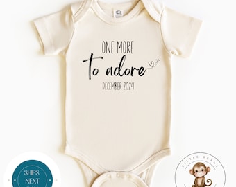 One More to Adore Baby Onesie® | Baby Reveal Onesie® | Baby Shower Gift | Custom Announcement Tee