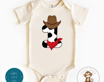 Cow Number One Birthday Onesie® | First Birthday Onesie® | Cute Ranch Farm First Birthday