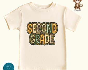 Camo Back Second Grade First Day of School Shirt | 2nd Grade School Shirt | School First Day Photo Tshirt