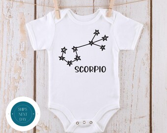 Scorpio Black Star Baby Onesie® | Zodiac Kids Tshirt | Zodiac Onesie®