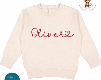 Personalized Valentine Name Sweatshirt | Boys Girls Custom Valentines Day Tshirt | Valentine Baby Onesie® | Toddler Valentine Outfit