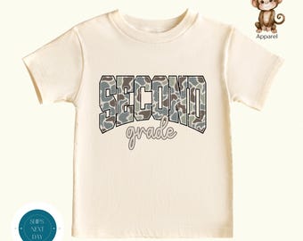 Second Grade Camo Back to School Shirt | Boys Camo First Day Second Grade Shirt | 2nd Grade First Day School Photo Shirt