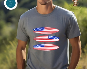 O'Neill United Surfboard American Flag T-Shirt For Men - Modern Fit Casual Tee