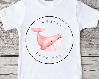 I Whaley Love You Pink Baby Onesie® | Custom Kids Tshirt | Baby Bodysuit | Whale Tee