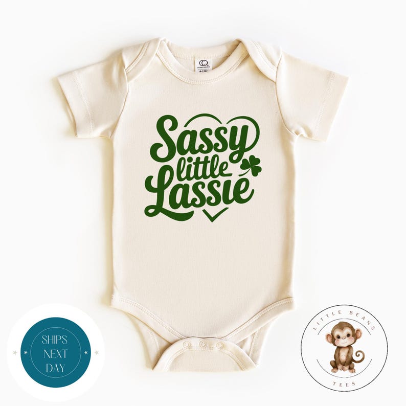 Sudadera para niños Sassy Little Lassie St Patricks / Linda camiseta para niñas St Patricks / Regalo para niños del Día de San Patricio imagen 2