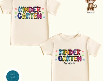 Personalized Kindergarten Crayons Back to School Shirt | First Day Kindergarten  Shirt | Unisex Sibling Matching Back to School Tshirts