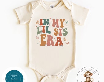 In My Little Sis Retro Baby Onesie® | Little Sister Tshirt | Baby Shower Gift | Cute Sister Onesie®