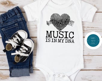 Music is in My DNA Onesie® | Cute Funny Baby Onesie® | Baby Shower Gift | Music Onesie®
