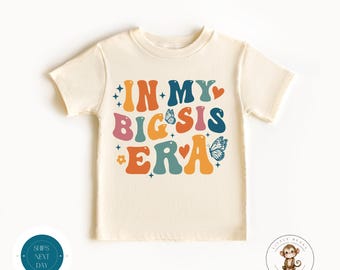 In My Big Sister Era Retro Baby Onesie® | Big Sister Tshirt | Custom Baby Bodysuit | Cute Sister Onesie®