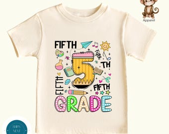 Fifth Grade Fun Pencil First Day of School Shirt | Unisex 5th Grade School Shirt | First Day Photos Shirt