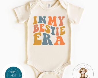 In My Bestie Era Retro Natural Baby Onesie® | Kids Tshirt | Custom Baby Bodysuit | Baby Shower Gift