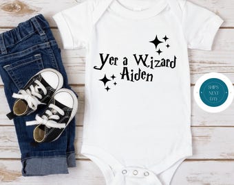 Yer A Wizard Personalized Baby Onesie® | Cute Baby Onesie® | Custom T Shirt | Baby Shower Gift