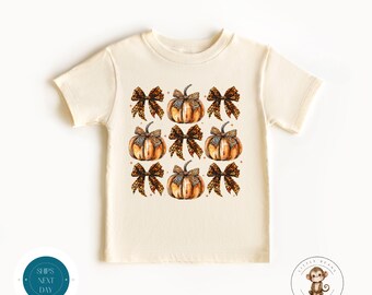 Coquette Pumpkins Bows Kids Tshirt Sweatshirt | Custom Girls Halloween Baby Onesie®  | Custom Girly Fall Shirt