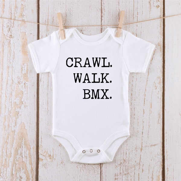 Crawl Walk BMX Onesie® | BMX Baby Onesie® | Cute Biking Sports Bodysuit | Extreme Sports