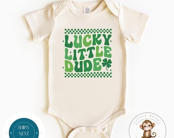 Lucky Little Dude St Patricks Baby Onesie® | Cute Boys St Patricks Kids Tshirt | St Pats Day Kids Sweatshirt