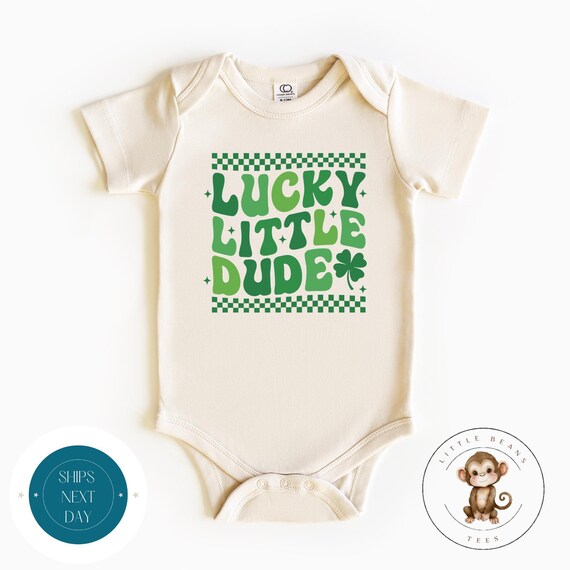 Lucky Little Dude St Patricks Baby Onesie® | Cute Boys St Patricks Kids Tshirt | St Pats Day Kids Sweatshirt
