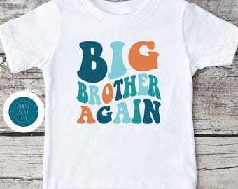 Big Brother Again Color Kids Tshirt | Big Brother Tshirt | Custom Brother Onesie® | Big Brother Tee