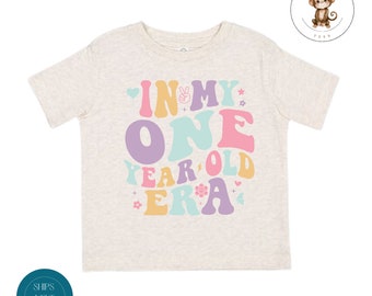 In My One Year Old Era Birthday Toddler Shirt | Vintage Natural Heathered Crewneck | Girls First Birthday Toddler Sweatshirt