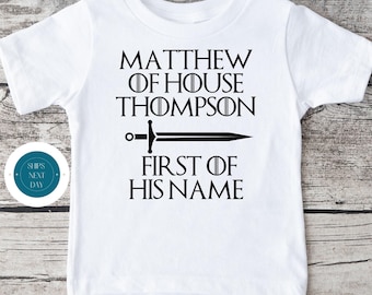 Boys House of Kids Tshirt | Custom Baby Onesie® | Cute Funny Baby Shower Gift | First of His Name
