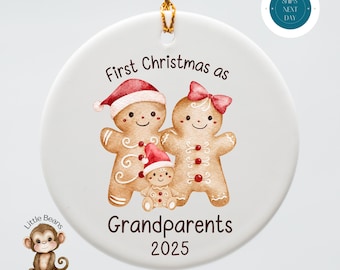 First Christmas as Grandparents Ceramic Ornament: New Grandparent Gift