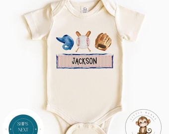 Baseball Personalized Name Sign Onesie® | Sports Name Onesie® | Kids Baseball Tshirt | Baby Shower Gift