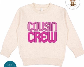 Cousin Crew Pink Vintage Retro Kids Sweatshirt | Girl Cousin Baby Onesie® | Family Cousin Matching Shirt