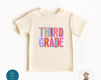 Third Grade Pastel School Shirt |  Trendy First Day of Third Grade | Back to School Shirt | First Day School Photo Shirt