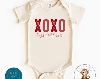 XO Hugs Kisses Valentine Baby Onesie® | Kids Custom Valentines Day Tshirt | Custom Valentines Boy Girl Sweatshirt | Valentine Outfit