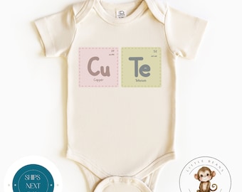 Cute Periodic Table Baby Onesie® | Custom Kids Tshirt | CU-TE Periodic Table Onesie®