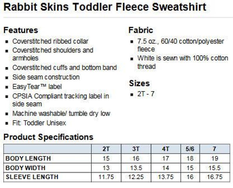 rabbit skins toddler fleece sweatshirt