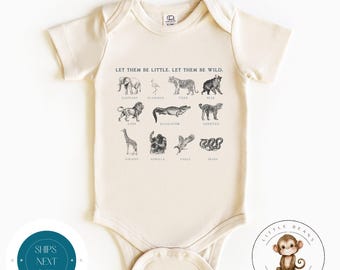 Let Them Be Little Wild Baby Onesie® | Baby Shower Gift | Zoo Animal Kids Tshirt | Cute Custom Onesie®