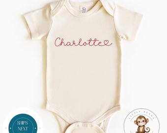 Personalized Valentine Name Baby Onesie® | Boys Girls Custom Valentines Day Sweatshirt | Valentine Kids School Shirt | Toddler Valentine