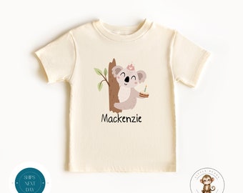 Koala Personalized Birthday Kids Shirt | Cute Animal Birthday Baby Onesie® | Birthday Party Shirt