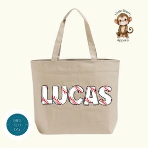 Personalisierte Baseball Name XL Einkaufstasche mit Reißverschluss | Personalisierte Baseball Tasche | Reisetasche | Sporttasche | Geschenk Sport Kid