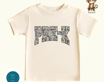 Pre-K Camo Back to School Shirt | Boys Camo First Day Pre-K Shirt | Preschool First Day School Photo Shirt