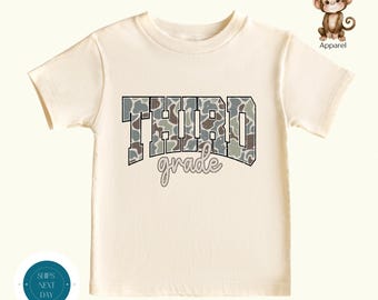 Third Grade Camo Back to School Shirt | Boys Camo First Day Third Grade Shirt | 3rd Grade First Day School Photo Shirt
